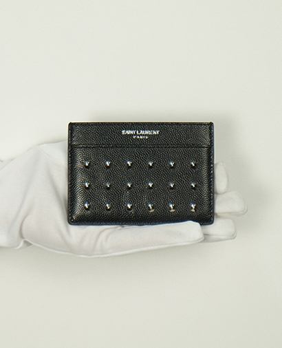 Yves Saint Laurent Studded Card Holder, front view